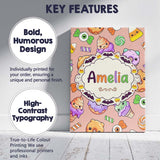 Personalised Name Cute Halloween Donuts Custom  Modern Room Accent Elegant Feature Canvas Wall Art Print Decor Picture Ready to Hang