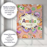 Personalised Name Cute Halloween Donuts Custom  Modern Room Accent Elegant Feature Canvas Wall Art Print Decor Picture Ready to Hang