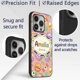 Cute Halloween Donuts Candy Eyeball Ice Cream Custom Name Protective Phone Case Mobile Cover Durable Everyday Smartphone Shock Resistant