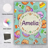 Personalised Name Cute Halloween Donuts Custom  Modern Room Accent Elegant Feature Canvas Wall Art Print Decor Picture Ready to Hang