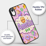 Halloween Donuts Candy Eyeball Ice Cream Seamless Custom Name Protective Phone Case Mobile Cover Durable Everyday Smartphone Shock Resistant