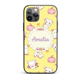 Kawaii Halloween Bunny Witch Ghost Printed Design Custom Name Protective Phone Case Mobile Cover Durable Everyday Smartphone Shock Resistant