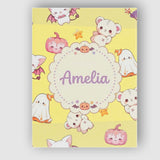 Personalised Name Kawaii Halloween Bunny Custom  Unique Gift Idea Elegant Feature Canvas Wall Art Print Decor Picture Ready to Hang
