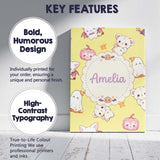 Personalised Name Kawaii Halloween Bunny Custom  Unique Gift Idea Elegant Feature Canvas Wall Art Print Decor Picture Ready to Hang