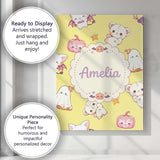 Personalised Name Kawaii Halloween Bunny Custom  Unique Gift Idea Elegant Feature Canvas Wall Art Print Decor Picture Ready to Hang