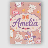 Personalised Name Cute Kawaii Halloween Custom  Modern Room Accent Elegant Feature Canvas Wall Art Print Decor Picture Ready to Hang