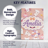 Personalised Name Cute Kawaii Halloween Custom  Modern Room Accent Elegant Feature Canvas Wall Art Print Decor Picture Ready to Hang