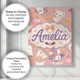 Personalised Name Cute Kawaii Halloween Custom  Modern Room Accent Elegant Feature Canvas Wall Art Print Decor Picture Ready to Hang