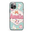 Kawaii Halloween Bunny Witch Ghost Printed Design Custom Name Protective Phone Case Mobile Cover Durable Everyday Smartphone Shock Resistant