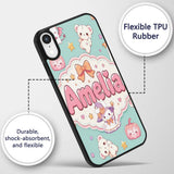 Kawaii Halloween Bunny Witch Ghost Printed Design Custom Name Protective Phone Case Mobile Cover Durable Everyday Smartphone Shock Resistant