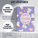 Personalised Name Cute Halloween Bunny Custom  Modern Room Accent Elegant Feature Canvas Wall Art Print Decor Picture Ready to Hang