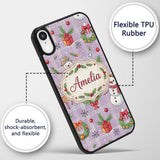 Christmas Plaid Snowman Reindeer Festive Seamless Custom Name Protective Phone Case Mobile Cover Durable Everyday Smartphone Shock Resistant