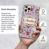 Christmas Plaid Snowman Reindeer Festive Seamless Custom Name Protective Phone Case Mobile Cover Durable Everyday Smartphone Shock Resistant