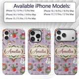 Christmas Plaid Snowman Reindeer Festive Seamless Custom Name Protective Phone Case Mobile Cover Durable Everyday Smartphone Shock Resistant