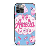 Cute Halloween Bunny Ghost Candy Pumpkin Seamless Custom Name Protective Phone Case Mobile Cover Durable Everyday Smartphone Shock Resistant