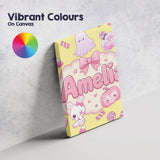 Personalised Name Cute Halloween Bunny Custom  Modern Room Accent Elegant Feature Canvas Wall Art Print Decor Picture Ready to Hang