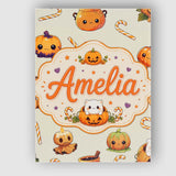 Personalised Name Cute Kawaii Halloween Custom  Modern Room Accent Elegant Feature Canvas Wall Art Print Decor Picture Ready to Hang