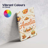 Personalised Name Cute Kawaii Halloween Custom  Modern Room Accent Elegant Feature Canvas Wall Art Print Decor Picture Ready to Hang
