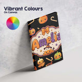 Personalised Name Cute Kawaii Halloween Custom  Modern Room Accent Elegant Feature Canvas Wall Art Print Decor Picture Ready to Hang