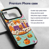 Cute Kawaii Halloween Pumpkin Candy Scarecrow Custom Name Protective Phone Case Mobile Cover Durable Everyday Smartphone Shock Resistant