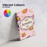 Personalised Name Cute Kawaii Halloween Custom  Modern Room Accent Elegant Feature Canvas Wall Art Print Decor Picture Ready to Hang