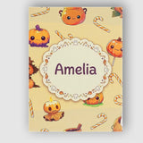Personalised Name Cute Halloween Pumpkin Custom  Unique Gift Idea Elegant Feature Canvas Wall Art Print Decor Picture Ready to Hang