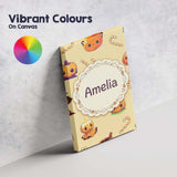 Personalised Name Cute Halloween Pumpkin Custom  Unique Gift Idea Elegant Feature Canvas Wall Art Print Decor Picture Ready to Hang