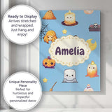 Personalised Name Cute Kawaii Witch Spider Custom  Unique Gift Idea Elegant Feature Canvas Wall Art Print Decor Picture Ready to Hang