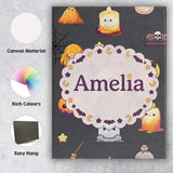 Personalised Name Cute Kawaii Witch Spider Custom  Unique Gift Idea Elegant Feature Canvas Wall Art Print Decor Picture Ready to Hang