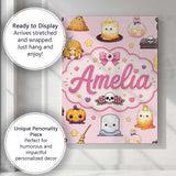 Personalised Name Cute Kawaii Witch Spider Custom  Unique Gift Idea Elegant Feature Canvas Wall Art Print Decor Picture Ready to Hang