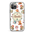 Cute Christmas Cat Teddy Bear Baubles on White Custom Name Protective Phone Case Mobile Cover Durable Everyday Smartphone Shock Resistant