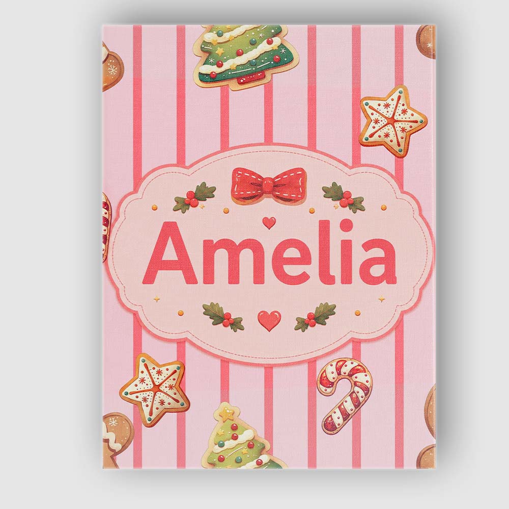 Personalised Name Gingerbread Man Cookies Custom  Unique Gift Idea Elegant Feature Canvas Wall Art Print Decor Picture Ready to Hang