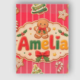 Personalised Name Gingerbread Man Cookies Custom  Unique Gift Idea Elegant Feature Canvas Wall Art Print Decor Picture Ready to Hang