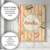 Personalised Name Gingerbread Man Cookies Custom  Unique Gift Idea Elegant Feature Canvas Wall Art Print Decor Picture Ready to Hang
