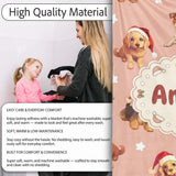 Cute Christmas Puppies Santa Hat on Soft Peach Background Seamless  Personalised Custom Name Super Soft Fleece Blanket Bed Sofa Throw