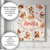 Personalised Name Cute Christmas Puppies Custom  Unique Gift Idea Elegant Feature Canvas Wall Art Print Decor Picture Ready to Hang