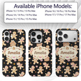 Cute Gingerbread Cookies Candy House on Black Custom Name Protective Phone Case Mobile Cover Durable Everyday Smartphone Shock Resistant