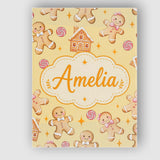 Personalised Name Cute Gingerbread Cookies Custom  Unique Gift Idea Elegant Feature Canvas Wall Art Print Decor Picture Ready to Hang