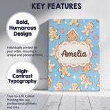 Personalised Name Cute Gingerbread Cookies Custom  Unique Gift Idea Elegant Feature Canvas Wall Art Print Decor Picture Ready to Hang