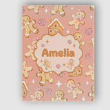 Personalised Name Cute Gingerbread Cookies Custom  Unique Gift Idea Elegant Feature Canvas Wall Art Print Decor Picture Ready to Hang