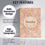 Personalised Name Cute Gingerbread Cookies Custom  Unique Gift Idea Elegant Feature Canvas Wall Art Print Decor Picture Ready to Hang