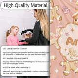 Cute Gingerbread Cookies Candy House on Peach Blush Background  Personalised Custom Name Super Soft Fleece Blanket Bed Sofa Throw