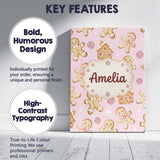 Personalised Name Cute Gingerbread Cookies Custom  Unique Gift Idea Elegant Feature Canvas Wall Art Print Decor Picture Ready to Hang