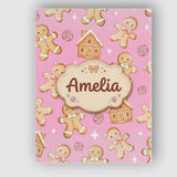 Personalised Name Cute Gingerbread Cookies Custom  Unique Gift Idea Elegant Feature Canvas Wall Art Print Decor Picture Ready to Hang