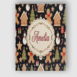 Personalised Name Christmas Gingerbread Man Custom  Bespoke Interior Contemporary Canvas Wall Art Print Decor Picture Ready to Hang