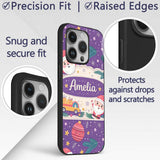 Santa Sleigh Gifts Purple Christmas Festive Printed Design Custom Name Protective Phone Case Mobile Cover Durable Smartphone Shock Resistant