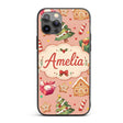 Cute Christmas Gingerbread Man Tree Gift Snowman Custom Name Protective Phone Case Mobile Cover Durable Everyday Smartphone Shock Resistant