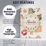 Personalised Name Cute Christmas Gingerbread Custom Bespoke  Contemporary Display Canvas Wall Art Print Decor Picture Ready to Hang