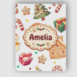 Personalised Name Christmas Gingerbread Man Custom  Bespoke Interior Contemporary Canvas Wall Art Print Decor Picture Ready to Hang