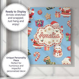 Personalised Name Cute Santa Claus Mrs Custom  Modern Room Accent Elegant Feature Canvas Wall Art Print Decor Picture Ready to Hang